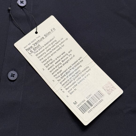 *NEW Lululemon Men's New Venture Long Sleeve Shirt - Navy - Picture 4 of 8